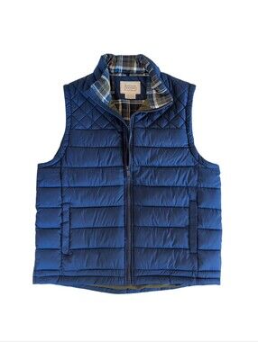 Boston Traders Quilted Full Zip Puffer Vest MEDIUM Blue Pockets